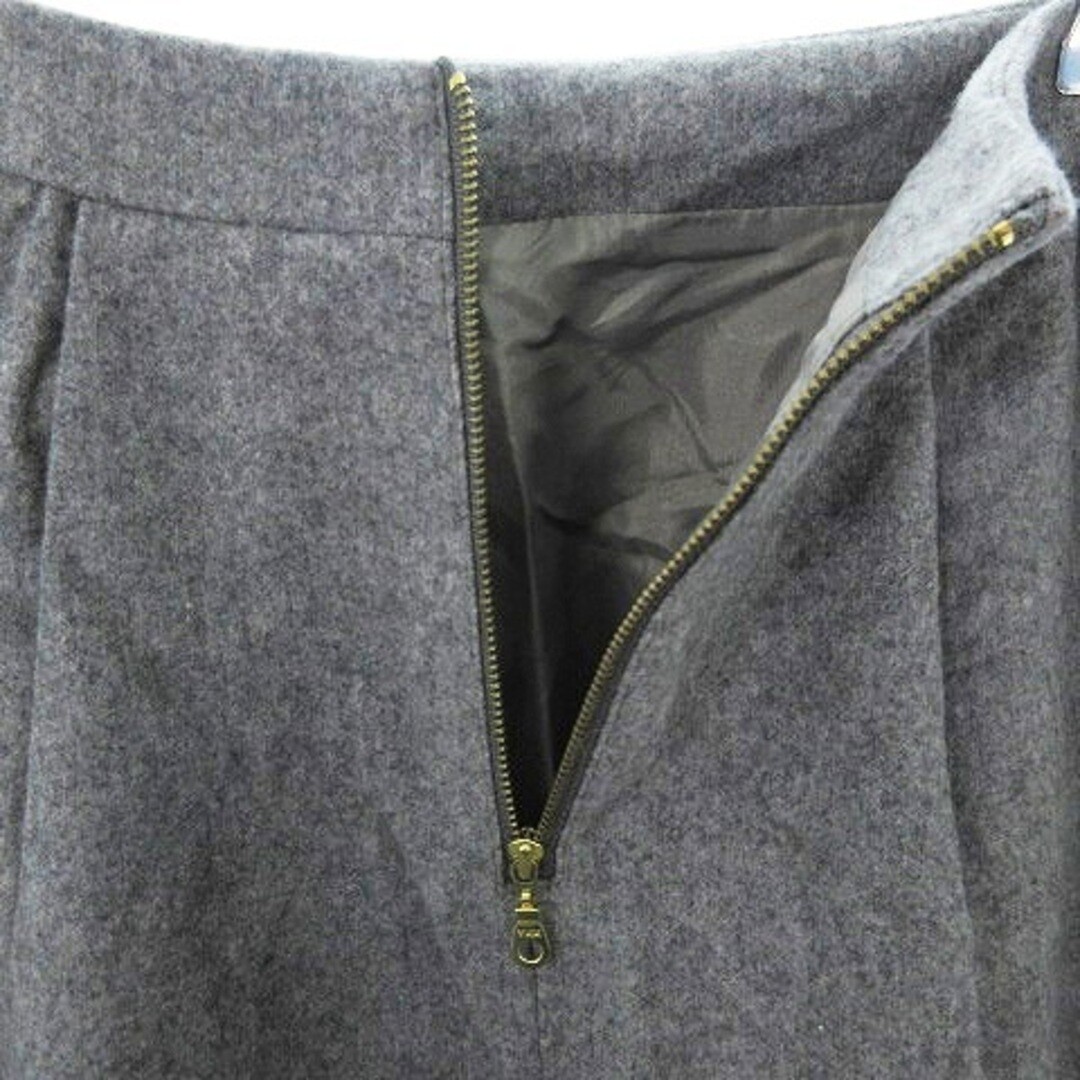 Kumikyoku Skirt Mini Back Zipper Tuck Wool Plain 2 Grey