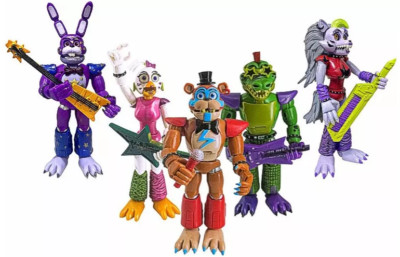 BUNDLE GLAMROCK action figure 8'' FNAF five nights at freddys SECURITY BREACH   