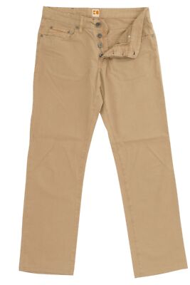 HUGO BOSS Orange 25 Herren Jeans Hose W34 L30 34/30 beige gerade Gabardine