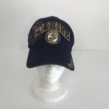 Distressed USMC Marines Baseball Cap Blue Embroidered Camo Patch