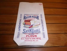 VINTAGE FLOUR SACK BAG DRY GOODS FREDERICK MARYLAND SNOW DRIFT ZIP CODE C1960S