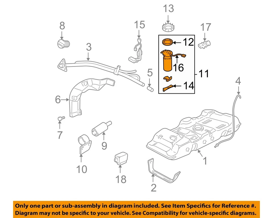 Used Fuel Pump fits: 1998 Chevrolet Venture Pump Assembly Grade A Foto 3 de 4