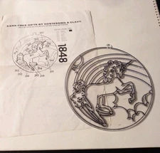 Tri Chem 1848 Sun-Glo Unicorn Rainbow to Paint Stained Glass-Like 7" Suncatcher