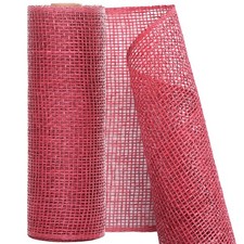 Deco Mesh 10 Inch x 15 Feet Decor Mesh Ribbon Imitation Burlap Deco Mesh Wrea...