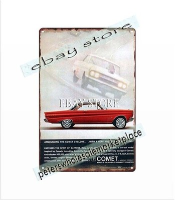 1964 Mercury Comet Cyclone garage shed car auto metal tin sign interior stylist