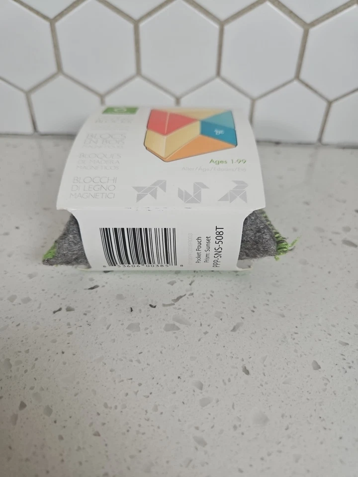 Juego de bloques de madera magnéticos con prisma bolsa de bolsillo Tegu de 6 piezas, puesta de sol Foto 3 de 4