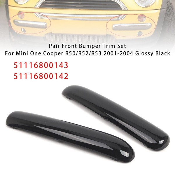 Paar Vorne StoßStange Leistensatz FüR Mini One Cooper R50/R52/R53 01-04 Glossy-image