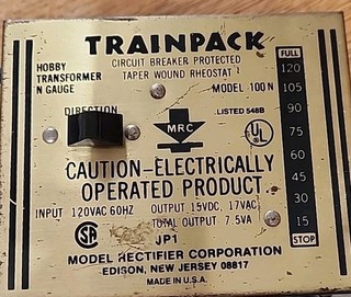 Vintage MRC Trainpack N Scale Transformer Model 100N Tested Works