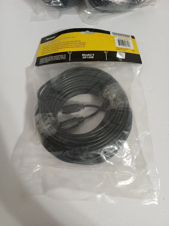 Defender DF10W 60 FT Security Camera Extension Cable BUNDLE OF 3 NEW - Image 2 of 4