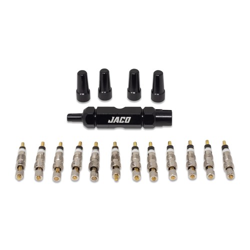 JACO Presta Valve Core Repair Kit for Bike Tires | with (12X) Black  - Picture 3 of 6