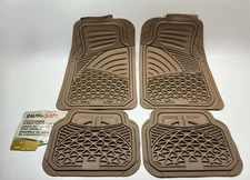 Autocraft AC6204T Universal Heavy Duty 4-Piece Tan Beige Rubber Floor Mats Set