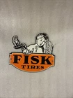 Fisk Tire Porcelain Enamel Gas Car Truck Classic Vintage Sign 8.5" x 7.5"