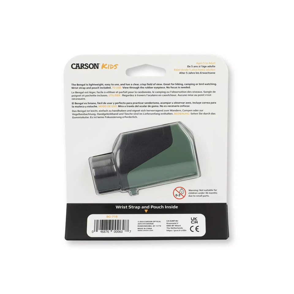 Carson Bengal 7x18mm Focus Free STEM Toy for Kids, Green, BG-718 Monocular - Image 4 of 4