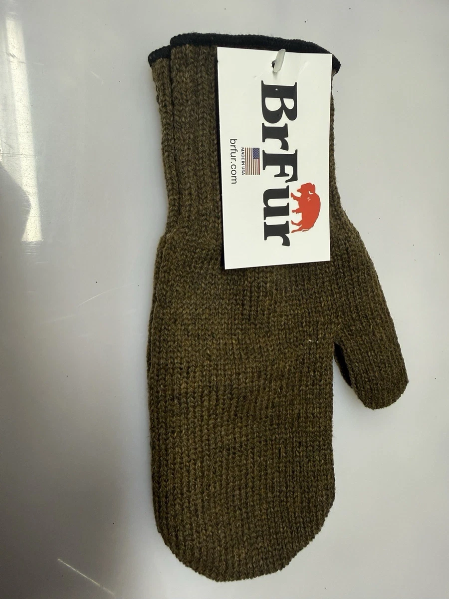 Brfur Frontier Wool Mitten Liners USA Made 70/30 Wool Cold Weather S-XL