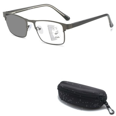Photochromic Multifocus Reading Glasses Sheet Glass Frame Spring Hinges Readers