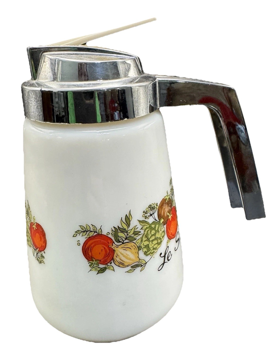 Vintage Gemco USA Corning Ware Spice of Life Pot a Creme /Syrup Dispenser