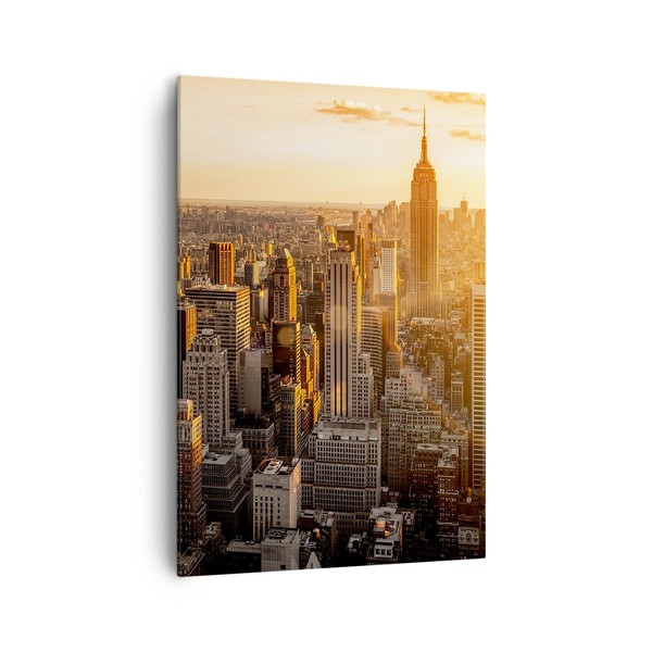 Wandbilder 70X100Cm Leinwandbild New York Wolkenkratzer Manhattan Bilder-image