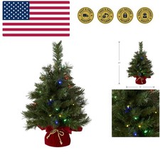 24 in Pre-Lit Majestic Fir Artificial Christmas Tree, 35 Multicolor Lights, 7...