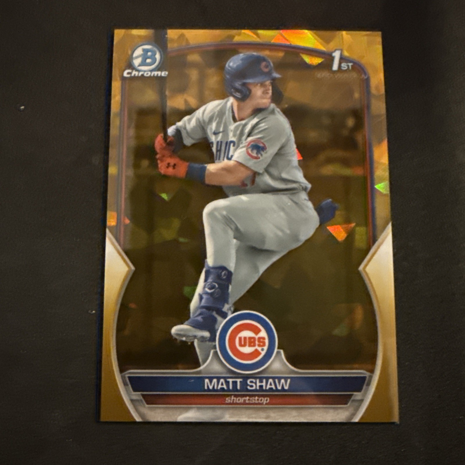 Matt Shaw 2023 Bowman Chrome Draft Sapphire Matt Shaw #BDC-33 Gold 24/50 (RC)