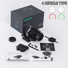 Swampfox Raider 1X20 Micro Prism Etched 6 MOA Red/Green Dot/BRC Reticle Sight T2