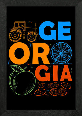 Georgia Souvenir Männer Georgia Peache gerahmtes Wandbild Poster Leinwanddruck Bild