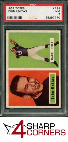1957 TOPPS #138 JOHN JOHNNY UNITAS RC COLTS HOF PSA 7