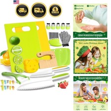 28PCS Toddler Knife Set - Kids Knifes for Real Cooking, Montessori Kids Kitch...