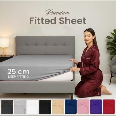 Weiches Premium Spannbettlaken 25cm Luxus Bequem Bettlaken | Alle Größen verfügbar
