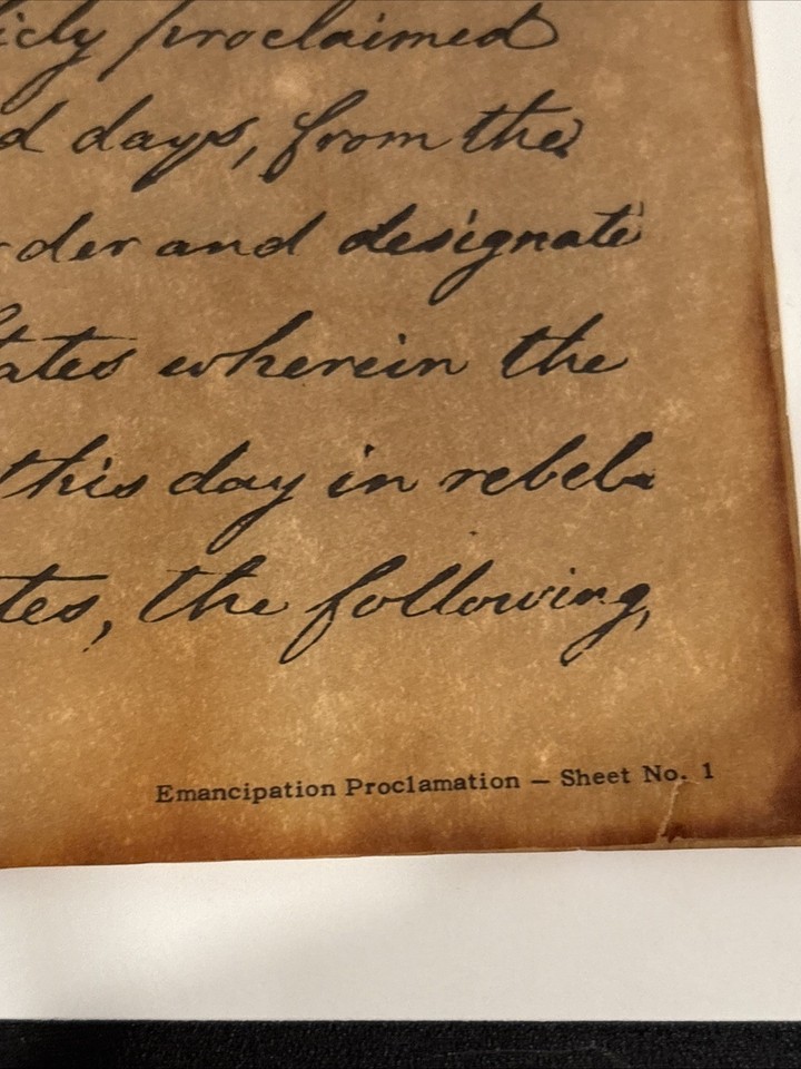 Emancipation Sign Emancipation Proclamation And Lincoln’s Second Inaugural Address Copy’s ...