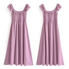  Women Print Long Dress  Female Casual Butterfly Sleeve Square Collar Slim Waist