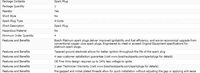 4 X bujías Bosch Platinum para MAZDA 3 SPORT L4-2,0 L 2012 Foto 4 de 4