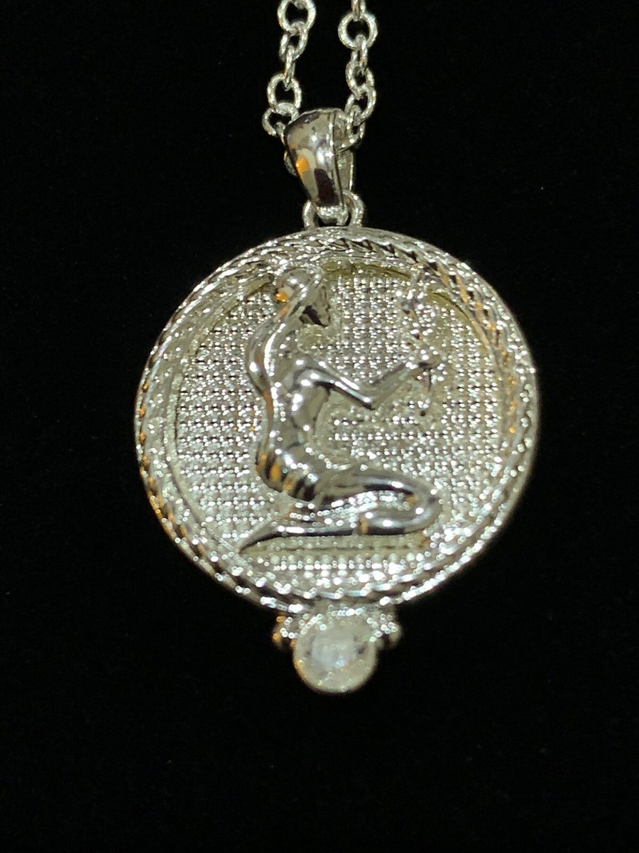 AVON 2019 Zodiac Coin Necklace VIRGO 16” +3”Ext Rhinestone Silver