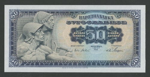 🔴JUGOSLAWIEN 50 Dinara 1965 UNC P-79 Banknote OHNE SERIENNUMMER🔴SELTEN! - Bild 1 von 2