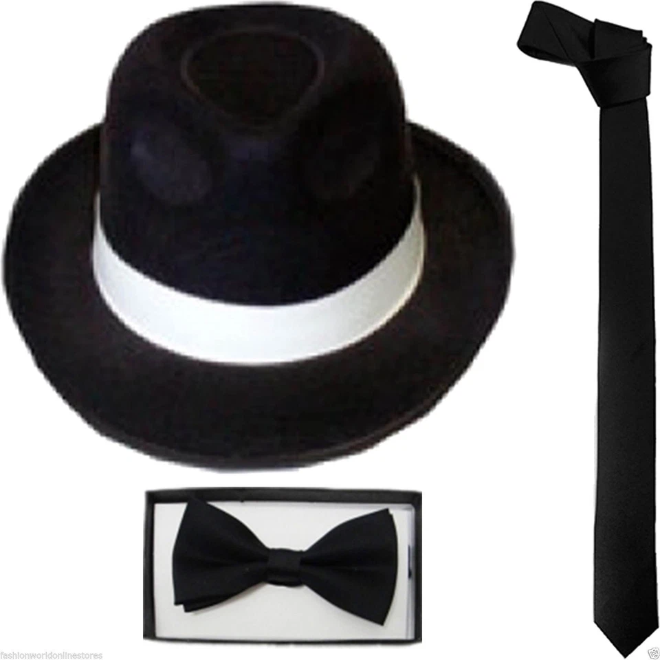 NUEVO DE LUJO MICHAEL JACKSON SOMBRERO Y GUANTE DE LENTEJUELAS ELEGANTE VESTIDO GÁNGSTER CONJUNTO DE DISFRACES Foto 2 de 4