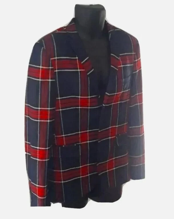 Blazer/abrigo deportivo TOPMAN tartán a cuadros, ajustado, 38L Foto 4 de 4