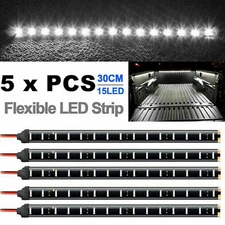 5 PCS 12V 12" 1FT 15SMD Flexible LED Strip Light Waterproof For Car Truck Boat