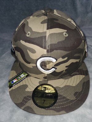 NEW ERA 59 FIFTY MLB CHICAGO CUBS ARMED FORCES CAMO FITTED HAT MENS SZ  NEW
