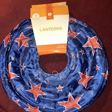 3 New Target Blue 10  In Diameter Patriotic Lanterns, With Red Stars