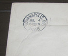 1908 Postmark Envelope Indianapolis, IN (2) 1 Cent Ben Franklin Stamps — photo 4