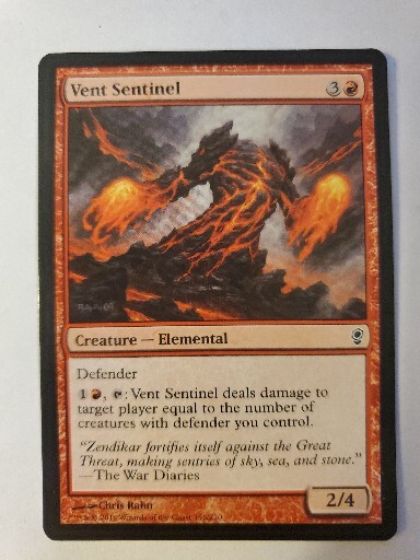 MTG Magic The Gathering Card Vent Sentinel Creature Elemental Red