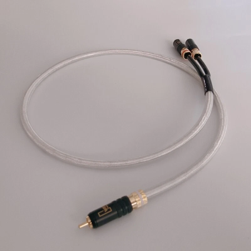 Cable divisor OCC plateado RCA Y 1 macho a 2 macho enchufe cable de subwoofer HiFi Foto 2 de 4