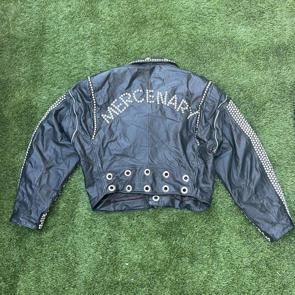Vintage punk leather jacket sale