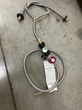 84" Stainless Braided Propane LP Regulator Hose Gauge w/Y-Splitter 4 Dual Tanks