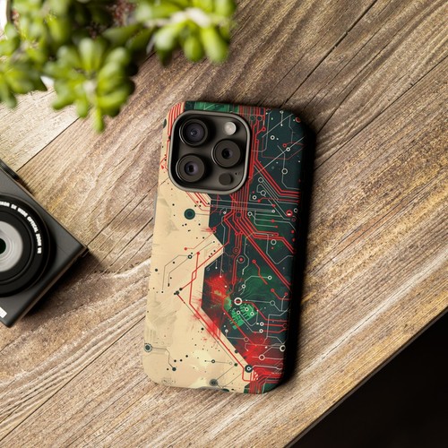 For iPhone | Samsung Galaxy | Pixel Phone Case - Circuit Board Chip Red Green - 第 41/210 張圖片