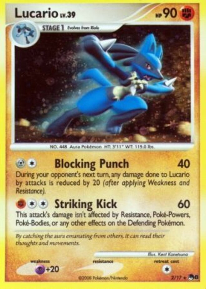 1x Lucario - 2/17 - Pop 8 Holo Rare Heavily Played Pokemon POP Series
