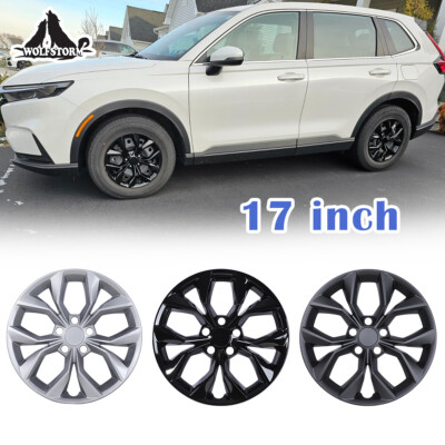 4 Pack 17'' Hubcaps For 2023 2024 2025 2026 HONDA CR-V LX Wheel Rim Cover Snap-On