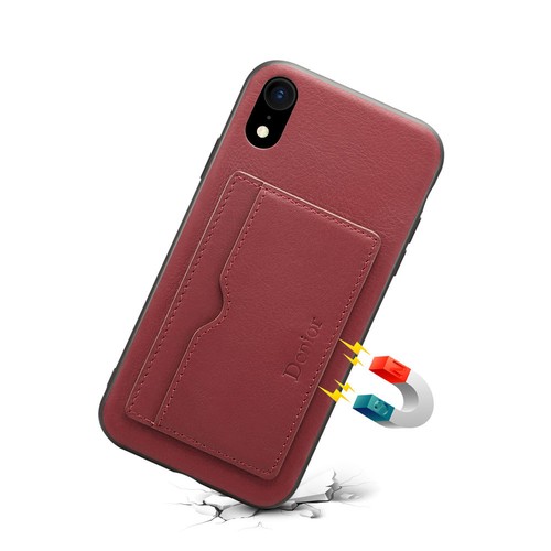 Custodia posteriore porta carte di credito in vera pelle Denior per iPhone X XR XS Max - Foto 14 di 14