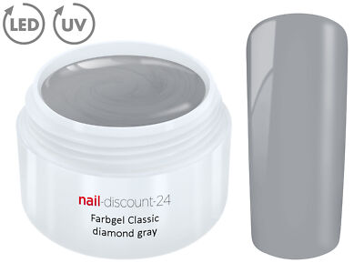 Color UV Gel LED FARBGEL DIAMOND GREY French Modellage NailArt Design Nagel Grau