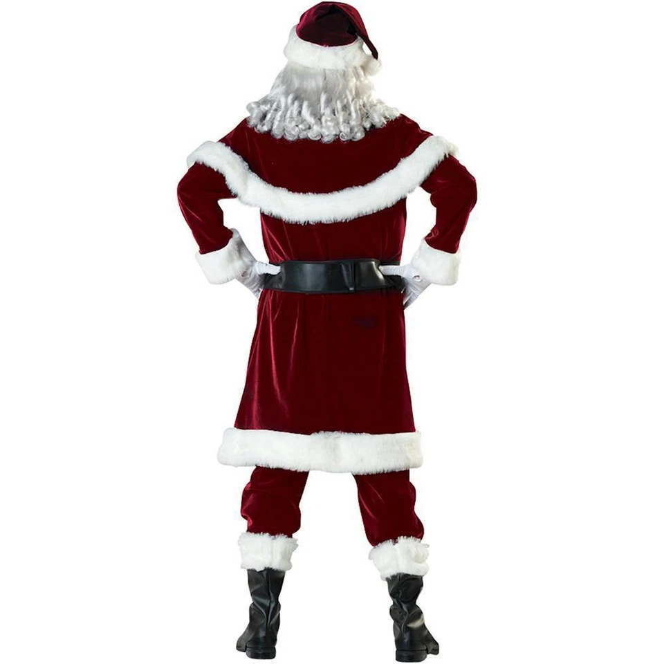 Traje de Papá Noel de Navidad Disfraz de Navidad Disfraz para Adulto Vestido Elegante Conjunto de Fiesta Foto 3 de 4