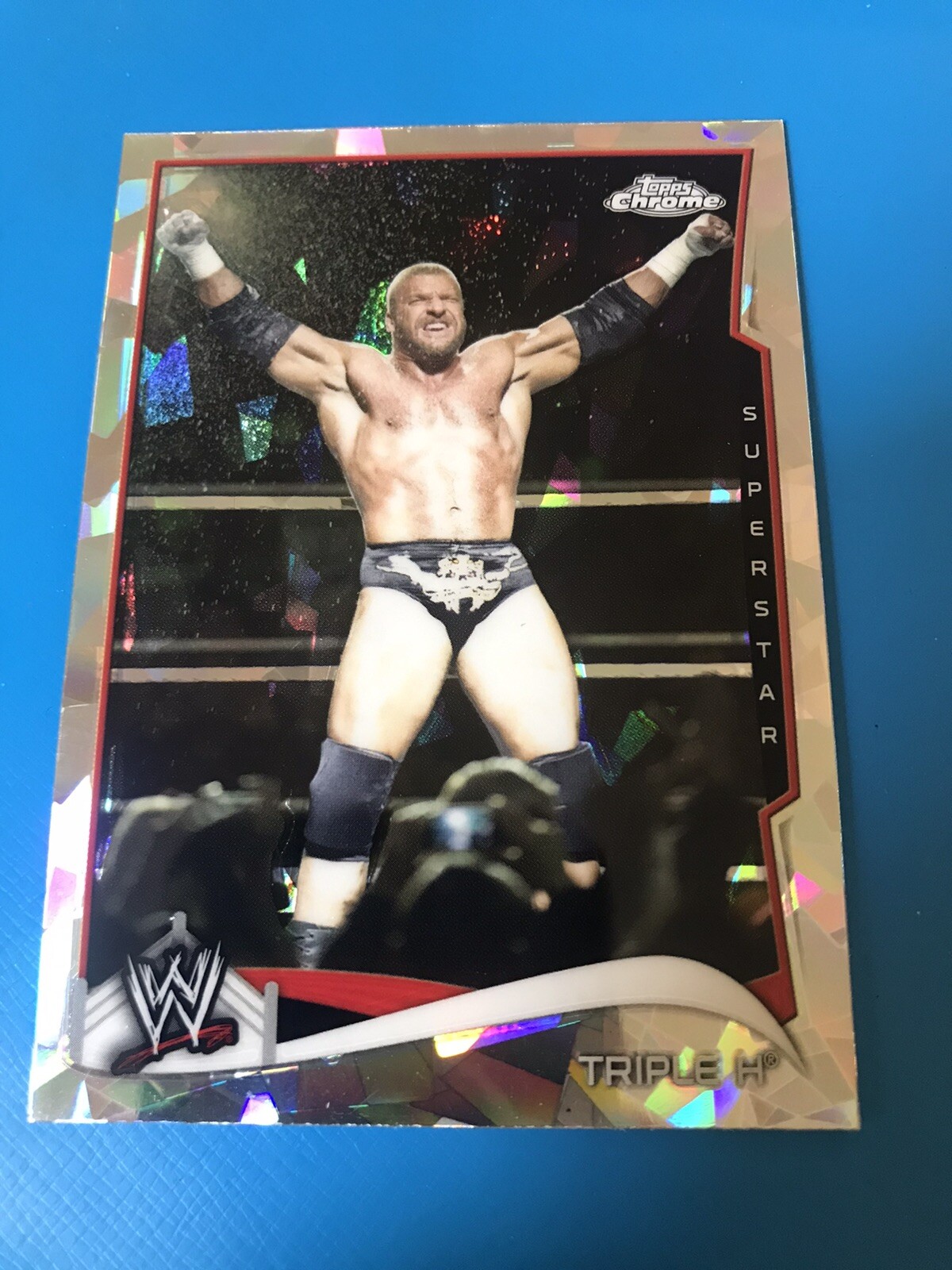 WWE 2014 1st Year Topps Chrome Atomic Refractor Triple H Cracked Ice  #51